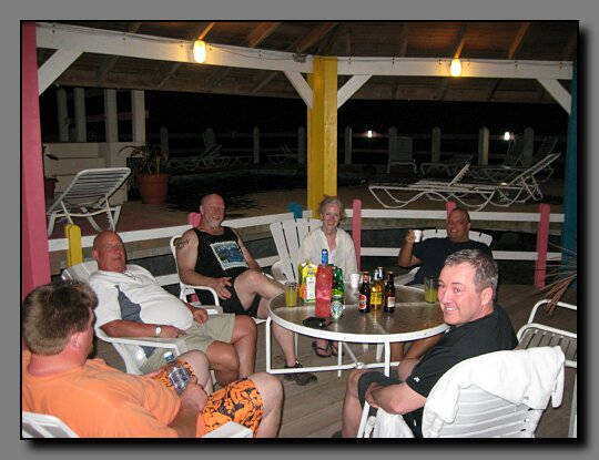 Relaxing after a day of diving.